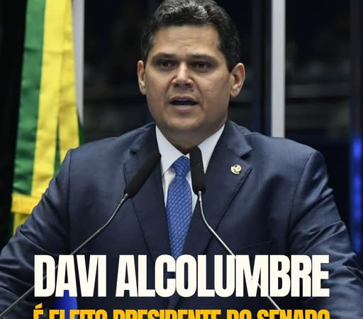 Davi Alcolumbre (União-AP) foi eleito neste sábado (1º) como o novo presidente do Senado.