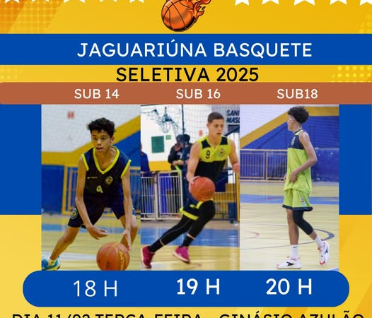 BASQUETE DE JAGUARIÚNA OFERECE OPORTUNIDADE PARA JOVENS TALENTOS