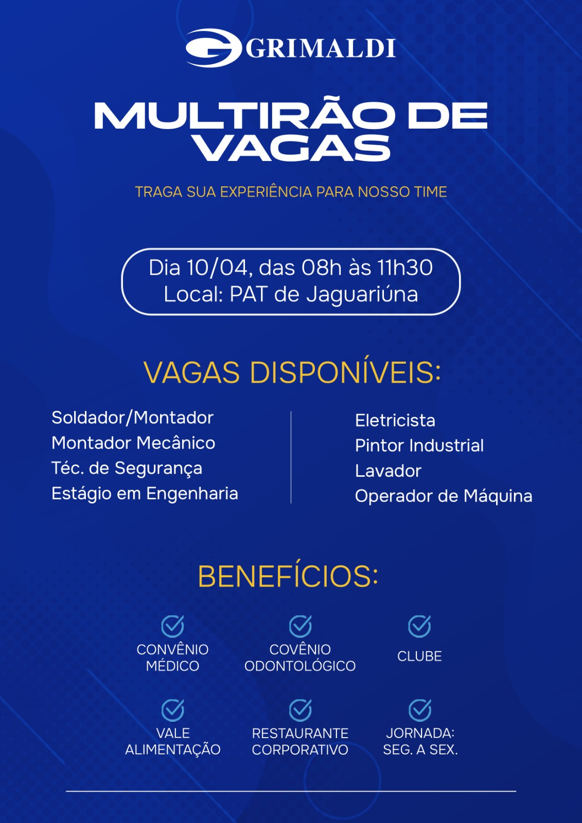 🚀 MULTIRÃO DE VAGAS GRIMALDI! 🚀