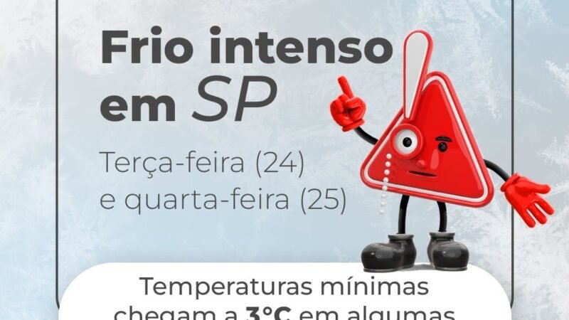 DEFESA CIVIL DE JAGUARIÚNA ALERTA PARA FRIO INTENSO NESTA SEMANA