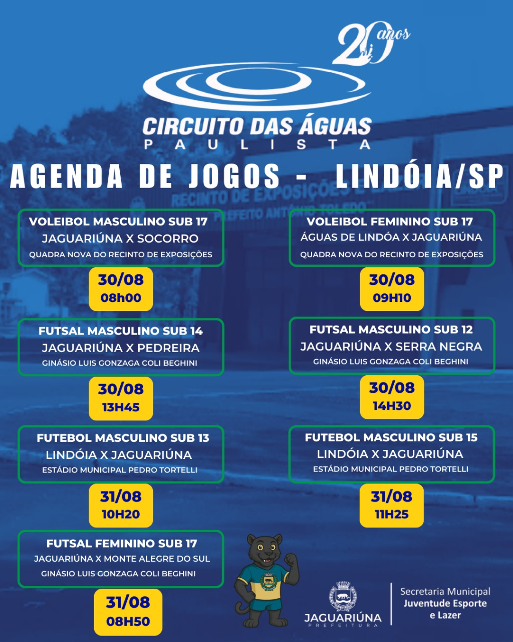 JAGUARIÚNA PARTICIPA DA ETAPA DE LINDÓIA DOS JOGOS DO CIRCUITO DAS ÁGUAS
