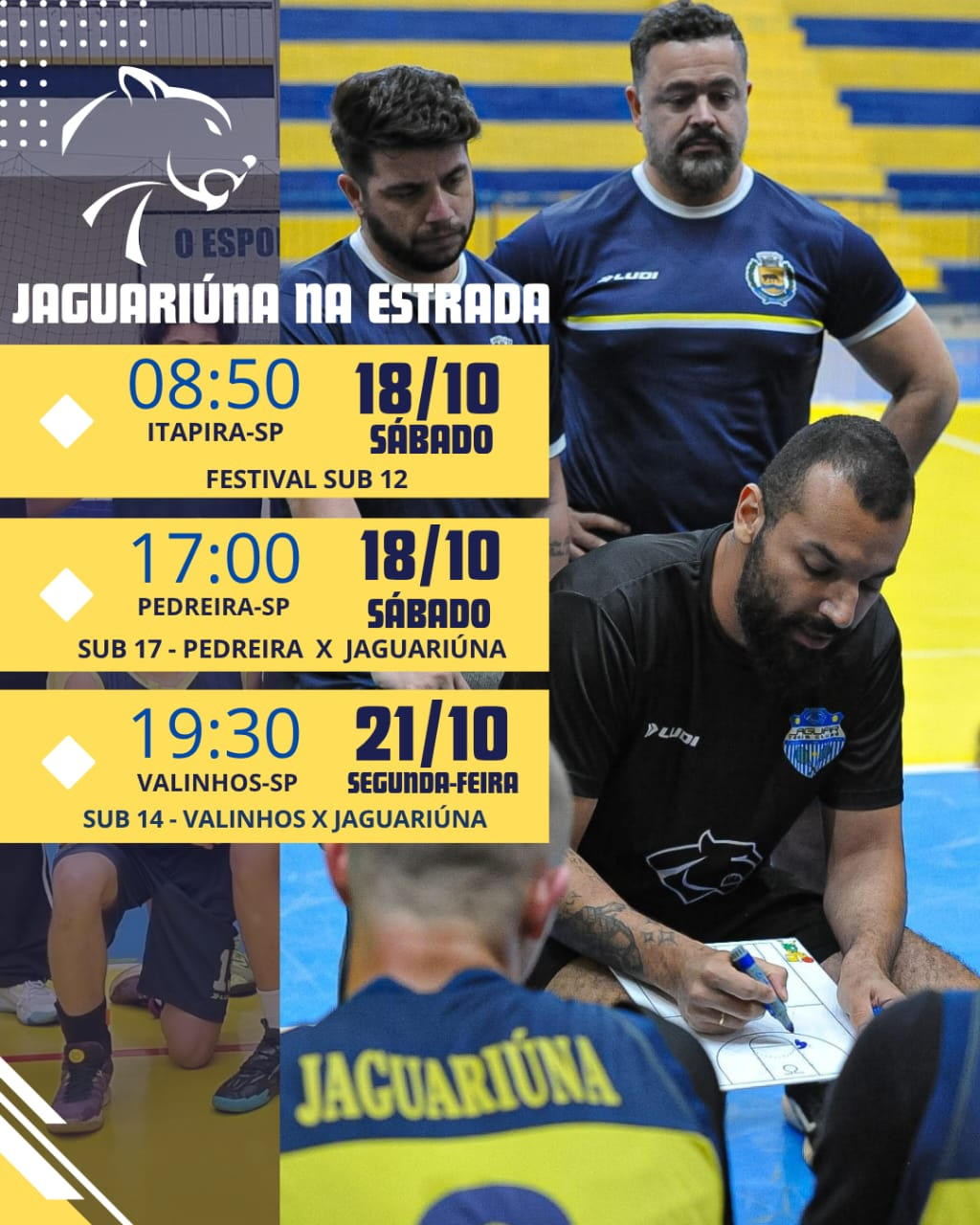 BASQUETE DE JAGUARIÚNA ENCARA MARATONA DE JOGOS FORA DE CASA