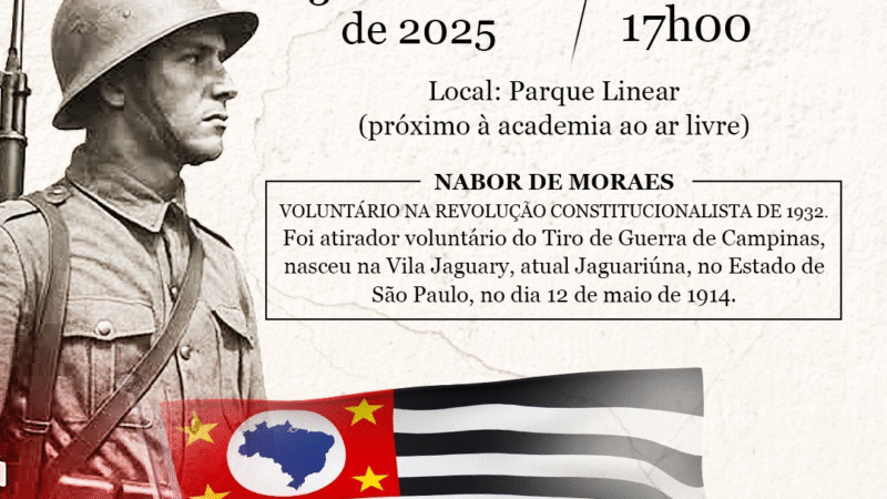 JAGUARIÚNA INAUGURA HOJE MONUMENTO A EX-COMBATENTE DA REVOLUÇÃO DE 1932