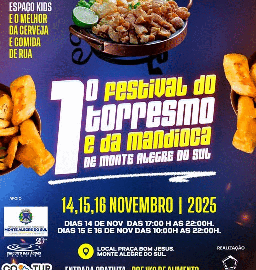 Monte Alegre do Sul realiza o 1º Festival do Torresmo e da Mandioca neste final de semana