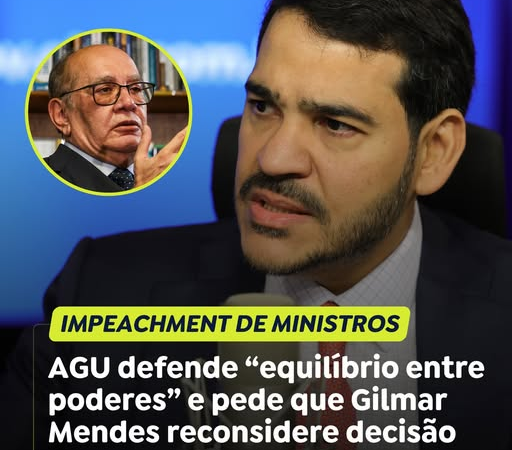 AGU | A Advocacia-Geral da União pediu nessa quarta-feira (3) ao ministro Gilmar Mendes, do Supremo Tribunal Federal (STF), a reconsideração de decisão que entendeu que somente a Procuradoria-Geral da República (PGR) pode entrar com pedidos de impeachment de integrantes da Corte.