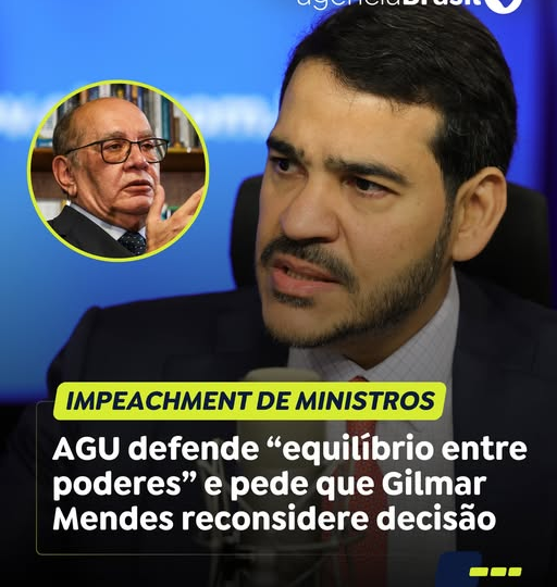 AGU | A Advocacia-Geral da União pediu nessa quarta-feira (3) ao ministro Gilmar Mendes, do Supremo Tribunal Federal (STF), a reconsideração de decisão que entendeu que somente a Procuradoria-Geral da República (PGR) pode entrar com pedidos de impeachment de integrantes da Corte.
