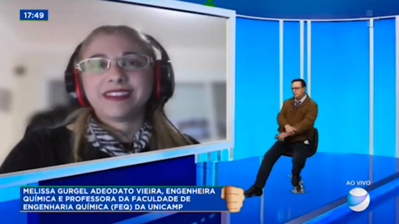 Tecnologia para liberação controlada de medicamentosPesquisadora, em entrevista remota, divide a tela com o apresentador Robertão Chapa Quente…..