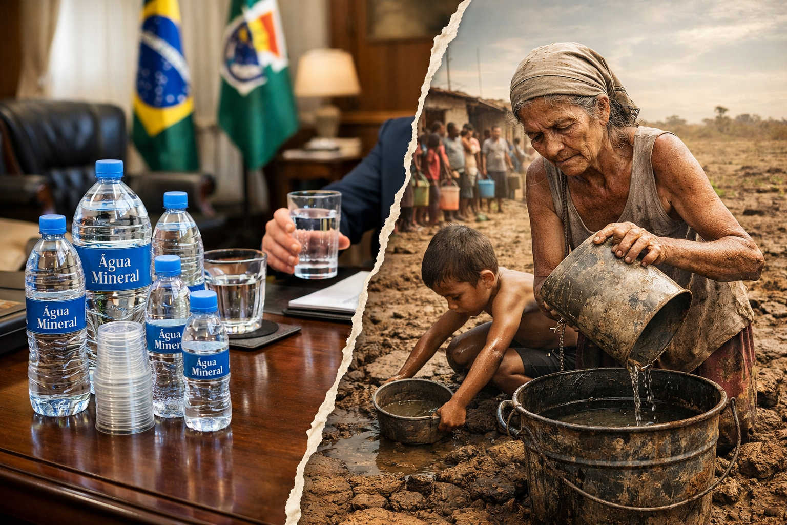 Escassez para o povo, abundância nos gabinetes: a hipocrisia da crise da água