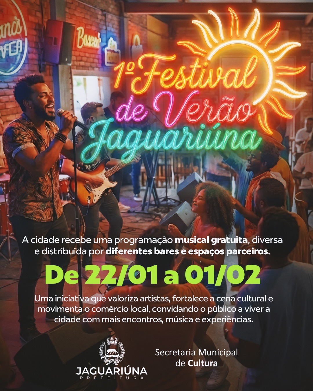 1º FESTIVAL DE VERÃO AGITA JAGUARIÚNA A PARTIR DESTA QUINTA