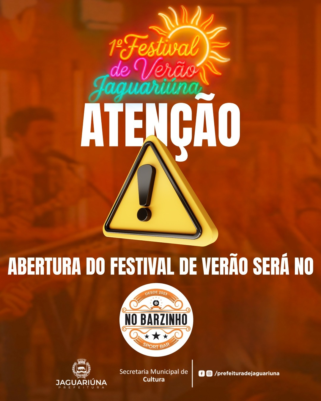 CHUVA MUDA LOCAL DA ABERTURA DO FESTIVAL DE VERÃO DE JAGUARIÚNA