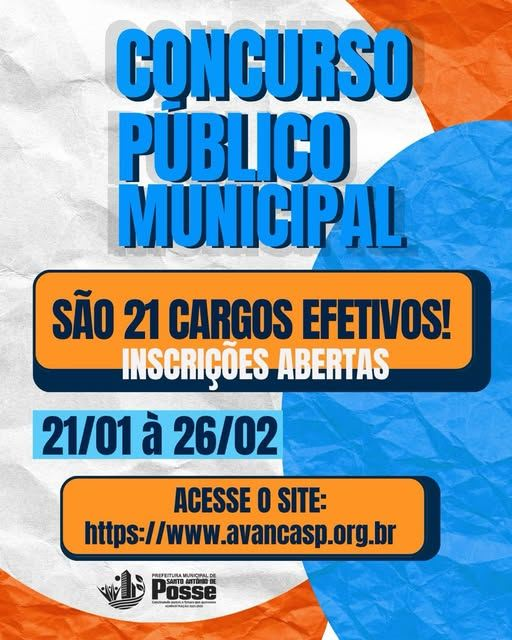 CONCURSO PÚBLICO 2026 – INSCRIÇÕES ABERTAS