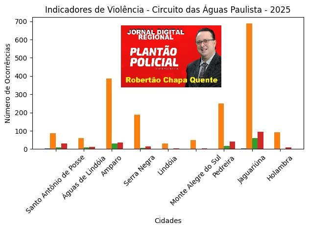 FURTOS DE VEÍCULOS MARCAM 2025 NO CIRCUITO DAS ÁGUAS PAULISTA