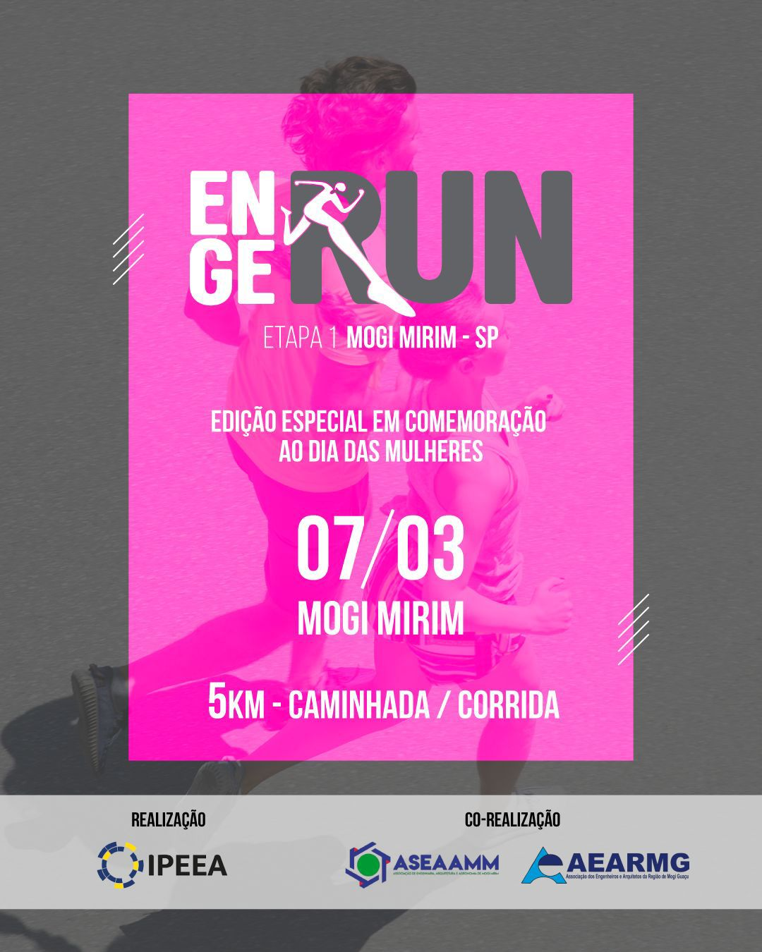 MOGI MIRIM RECEBE 1ª ETAPA DA ENGERUN COM CORRIDA E CAMINHADA DE 5KM EM MARÇO