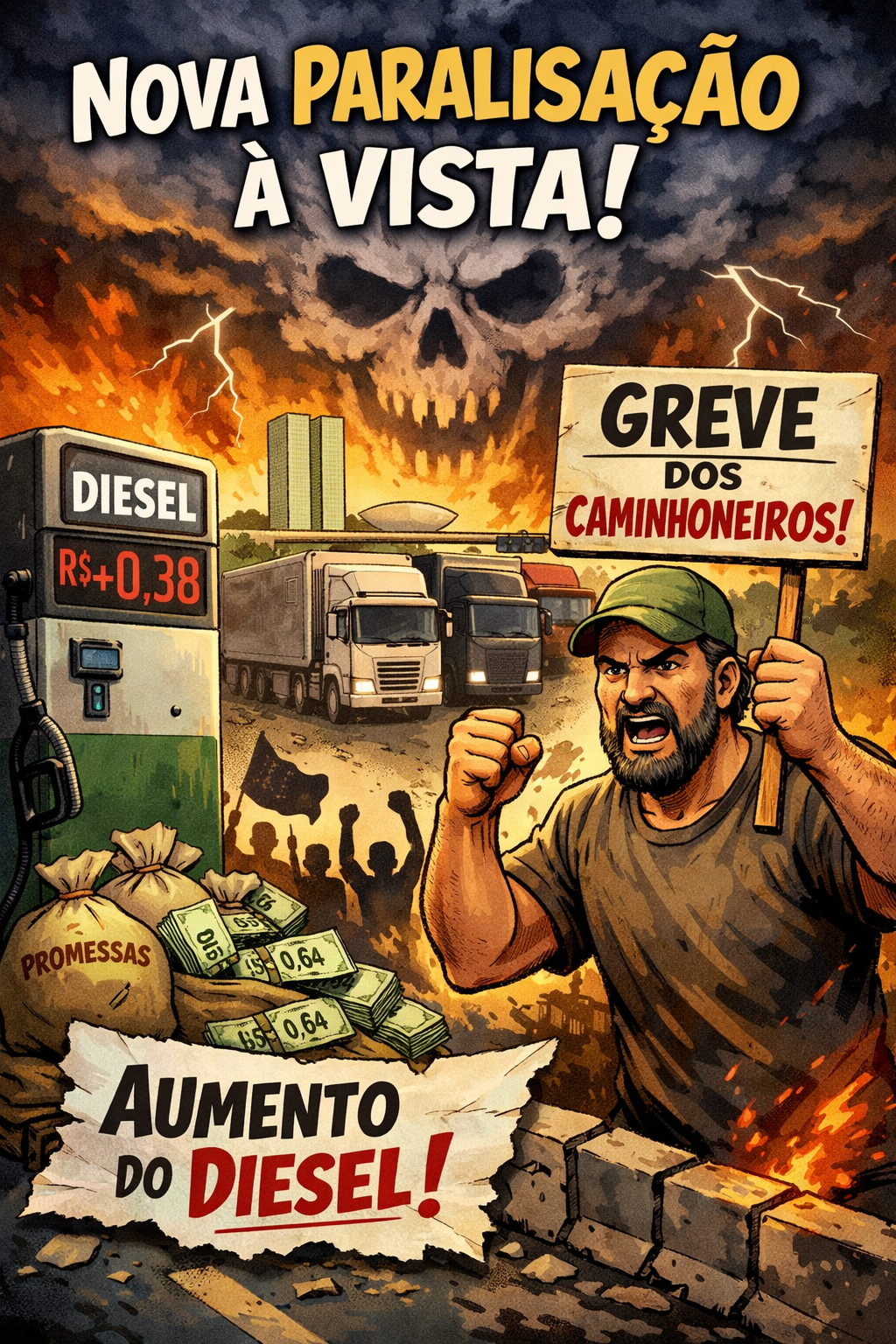 NOVA GREVE DE CAMINHONEIROS VOLTA AO RADAR APÓS ALTA DO DIESEL