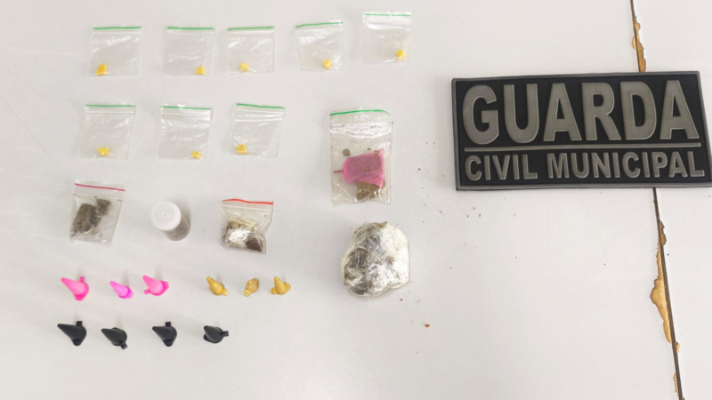 GCM apreende drogas em área de mata no bairro São Judas Tadeu em Santo Antônio de Posse