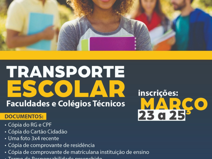 EDUCAÇÃO REABRE INSCRIÇÕES PARA AUXÍLIO TRANSPORTE INTERMUNICIPAL PARA ESTUDANTES