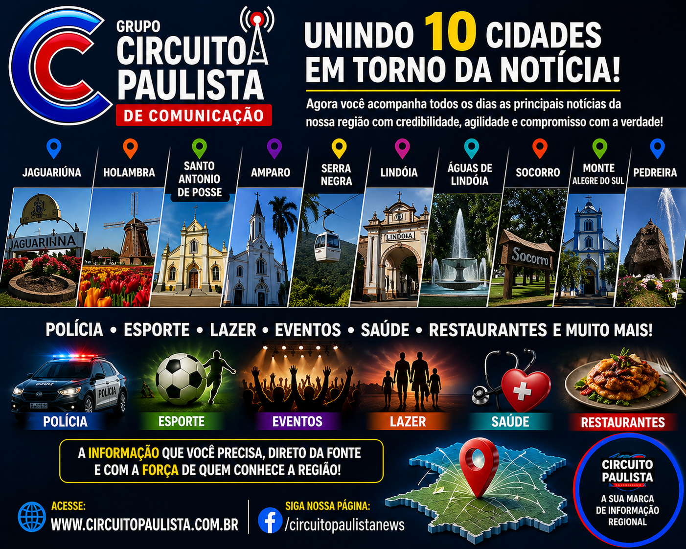 GRUPO CIRCUITO PAULISTA DE COMUNICAÇÃO AMPLIA COBERTURA REGIONAL E INTEGRA 10 CIDADES