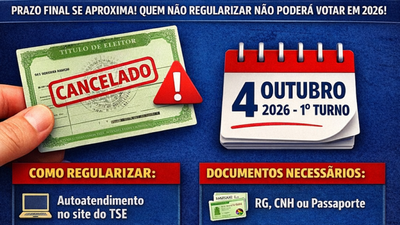 ELEITORES TÊM ATÉ 6 DE MAIO PARA REGULARIZAR TÍTULO E GARANTIR VOTO NAS ELEIÇÕES