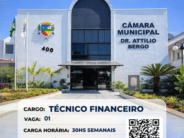 Câmara de Santo Antônio de Posse abre concurso público para Técnico Financeiro