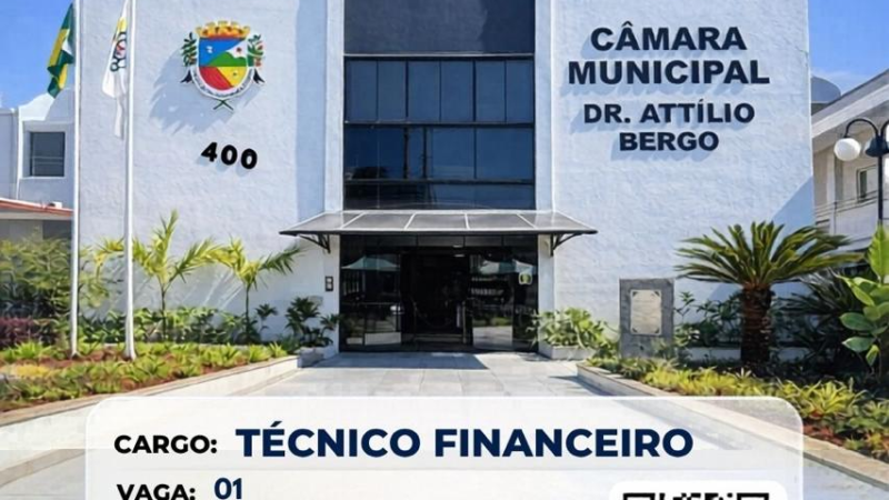 Câmara de Santo Antônio de Posse abre concurso público para Técnico Financeiro