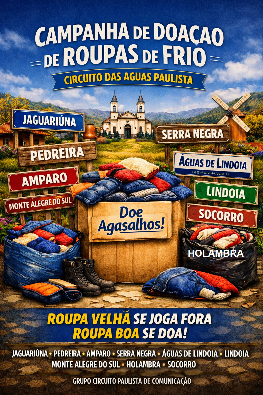 🧥 Campanha de Doação de Roupas de Frio começa com toda força no Circuito das Águas Paulista