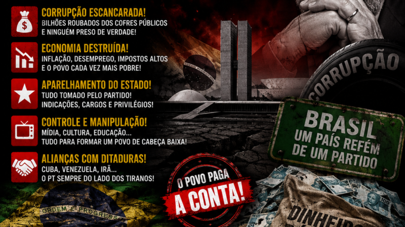 🚨 DENÚNCIA POLÍTICA: O LEGADO DO PT SOB JULGAMENTO DA POPULAÇÃO 🚨
