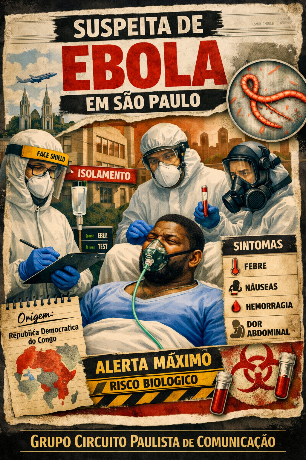 Caso suspeito de ebola é investigado em São Paulo