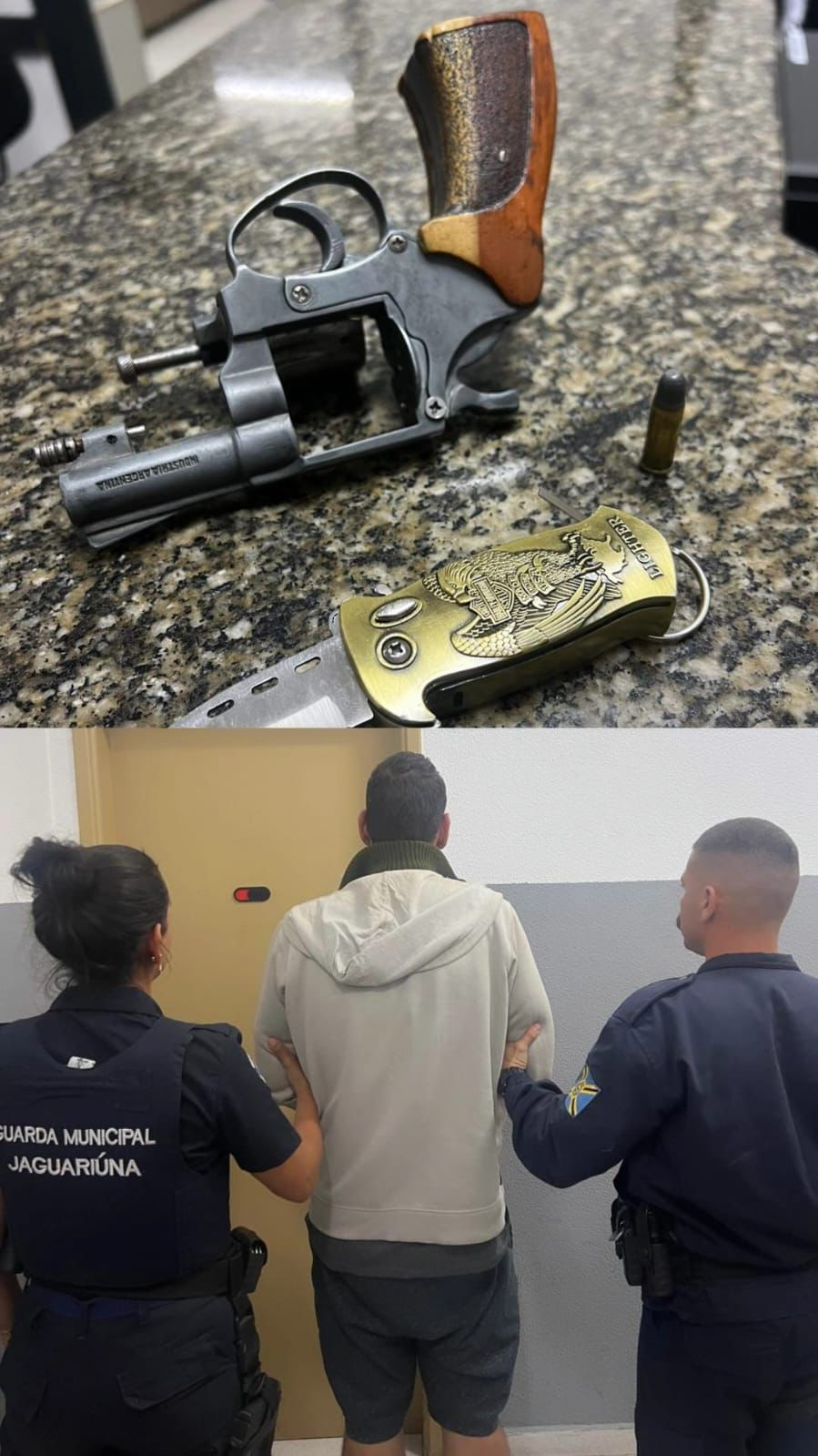 HOMEM É PRESO COM ARMA ILEGAL APÓS TENTAR FUGIR DA POLÍCIA EM JAGUARIÚNA
