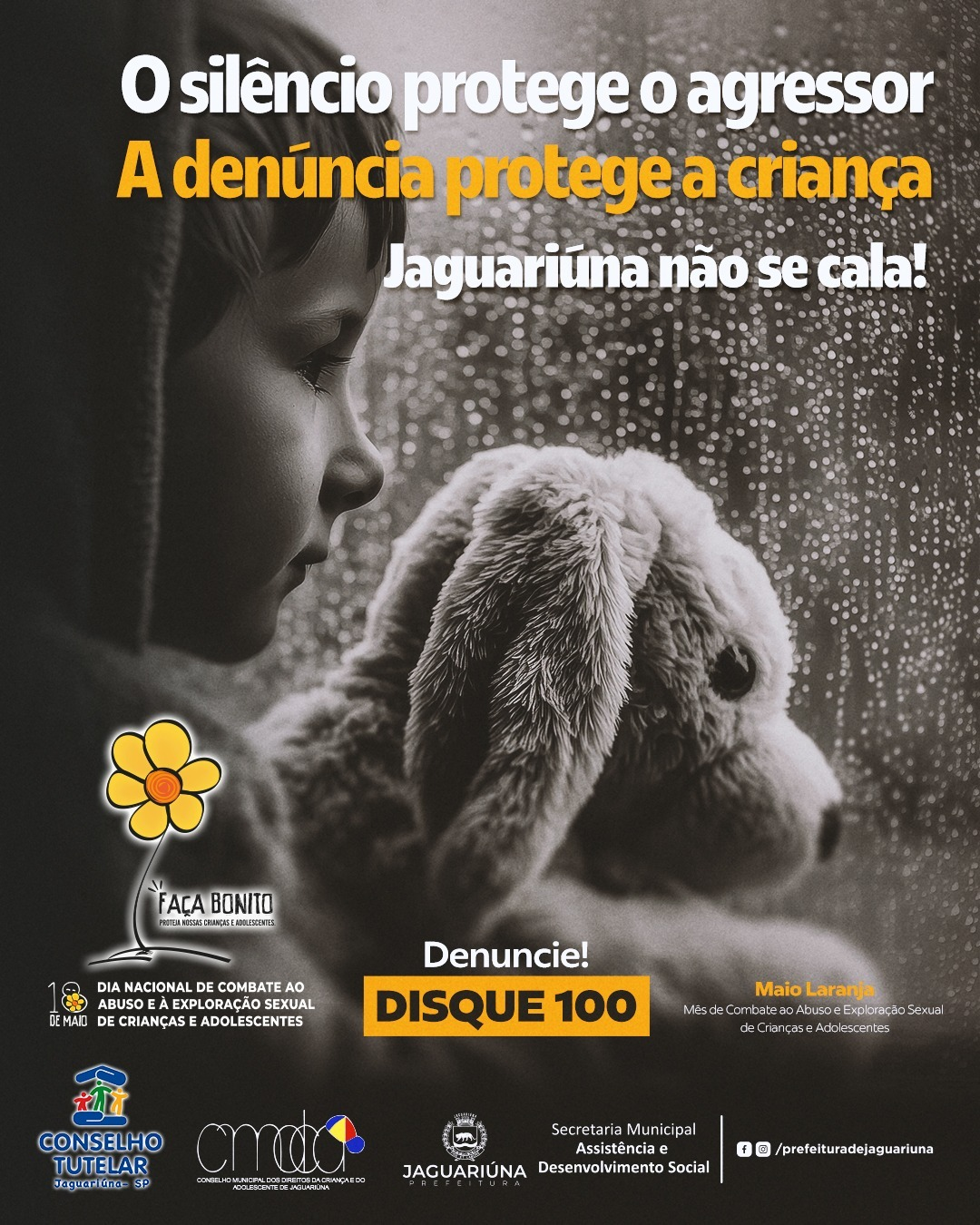 PREFEITURA DE JAGUARIÚNA PROMOVE PROGRAMAÇÃO ESPECIAL DO MAIO LARANJA