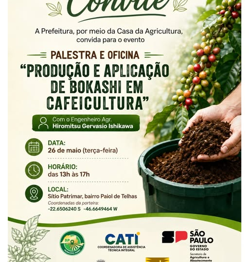 Curso sobre Produção e Aplicação de Bokashi na Cafeicultura será realizado em Monte Alegre do Sul