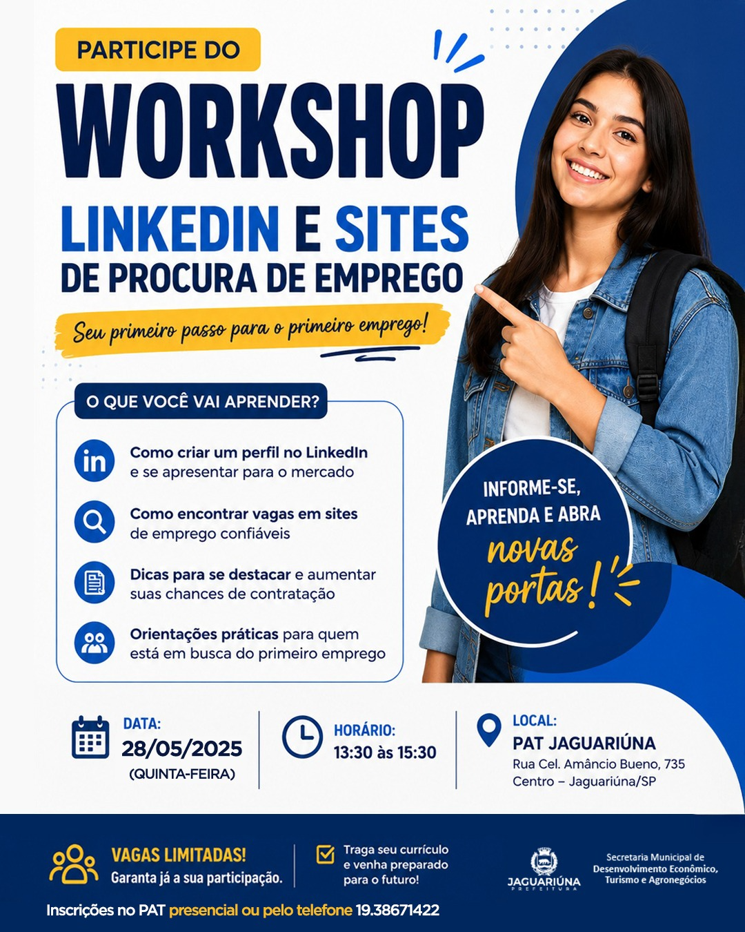 WORKSHOP GRATUITO SOBRE LINKEDIN E SITES DE EMPREGO TEM INSCRIÇÕES PRORROGADAS
