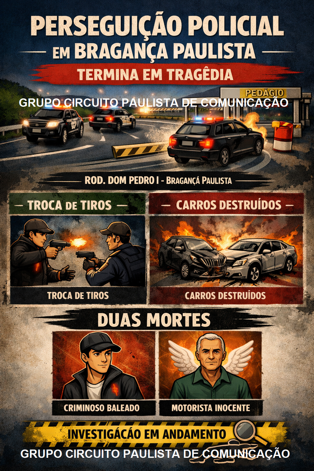 PERSEGUIÇÃO TERMINA EM TRAGÉDIA COM DOIS MORTOS EM BRAGANÇA PAULISTA