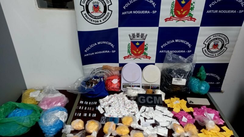 GCM DESARTICULA “CASA BOMBA” E APREENDE MAIS DE 2 KG DE DROGAS EM ARTUR NOGUEIRA