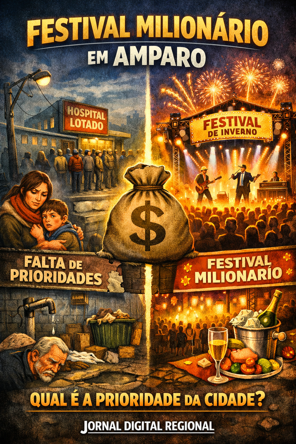 ENQUANTO FALTAM PRIORIDADES, AMPARO ANUNCIA FESTIVAL MILIONÁRIO