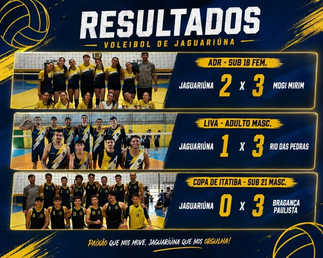 RESULTADOS: VOLEIBOL DE JAGUARIÚNA EM QUADRA!