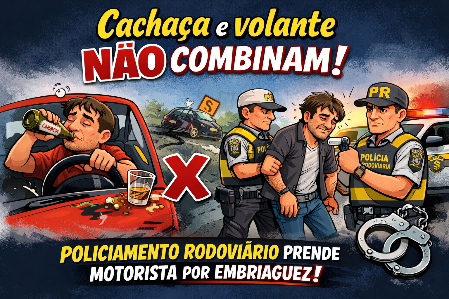CACHAÇA E VOLANTE NÃO COMBINAM! POLICIAMENTO RODOVIÁRIO PRENDE MOTORISTA POR EMBRIAGUEZ EM SÃO JOÃO DA BOA VISTA