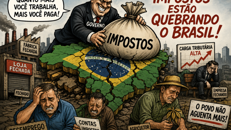 IMPOSTOS ESTÃO QUEBRANDO O BRASIL E SUFOCANDO O POVO . TEM PESSOAS PASSANDO FOME .