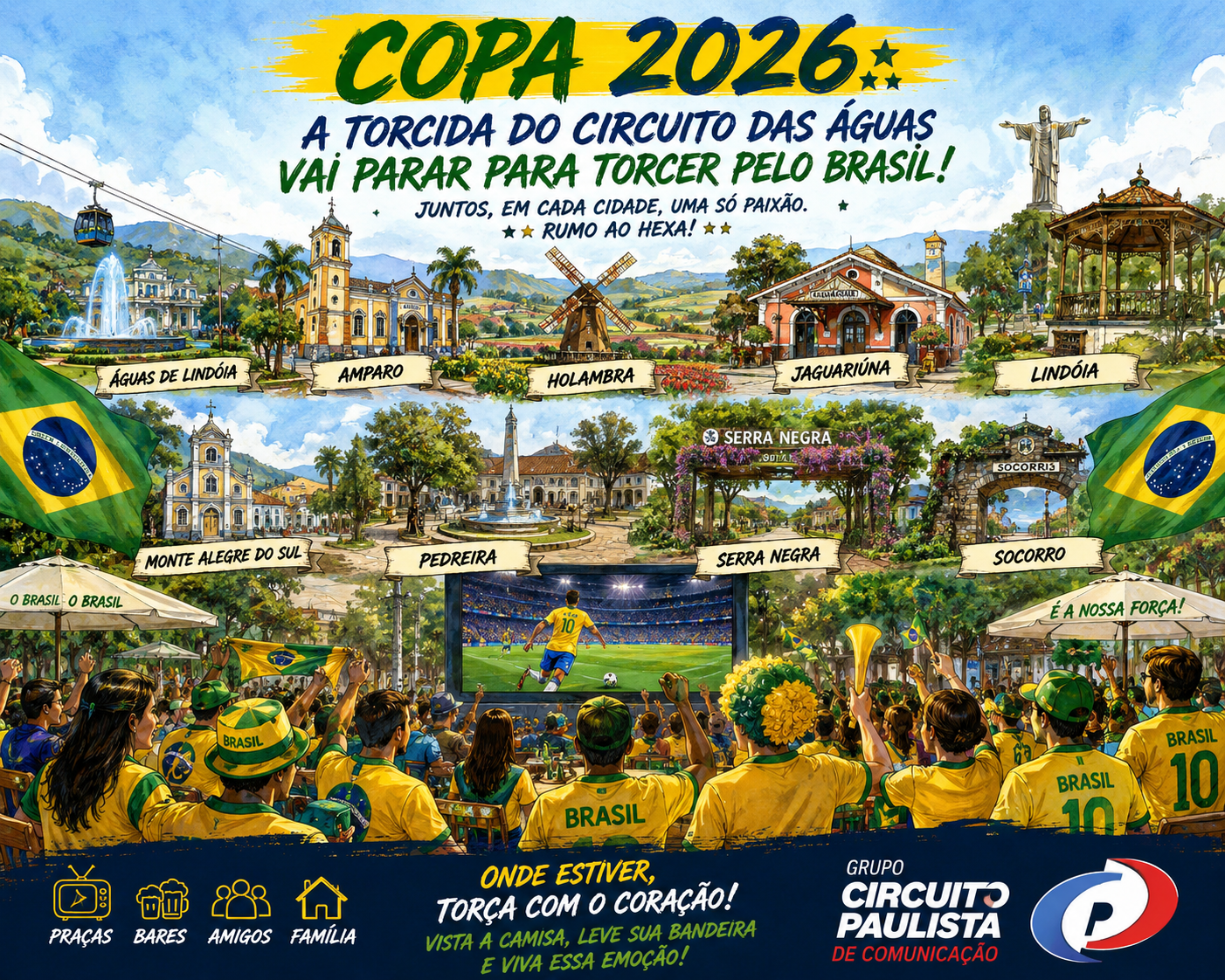🇧🇷 CIRCUITO DAS ÁGUAS PAULISTA ENTRA NO CLIMA DA COPA E TORCIDA SE PREPARA PARA APOIAR A SELEÇÃO 🇧🇷