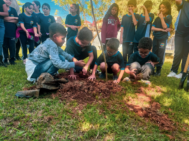 Santo Antônio de Posse: Educação ambiental na prática: estudantes do CIEF realizam plantio de árvores