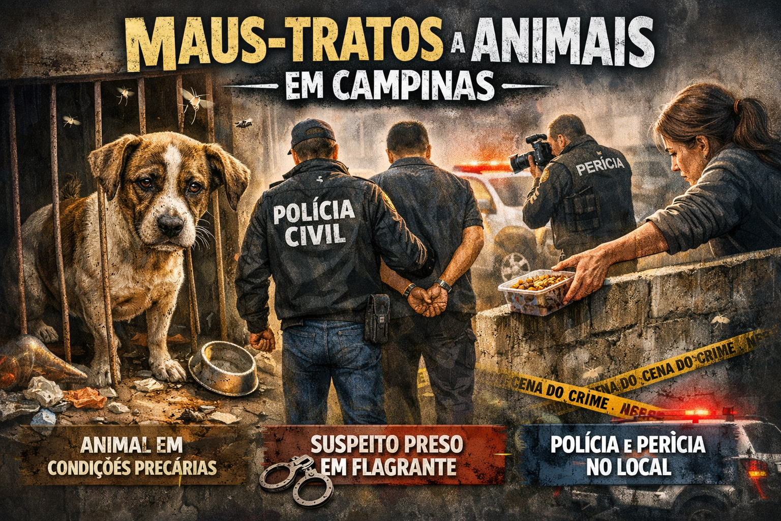 📰 Maus-tratos a animais: Polícia Civil prende suspeito em Campinas