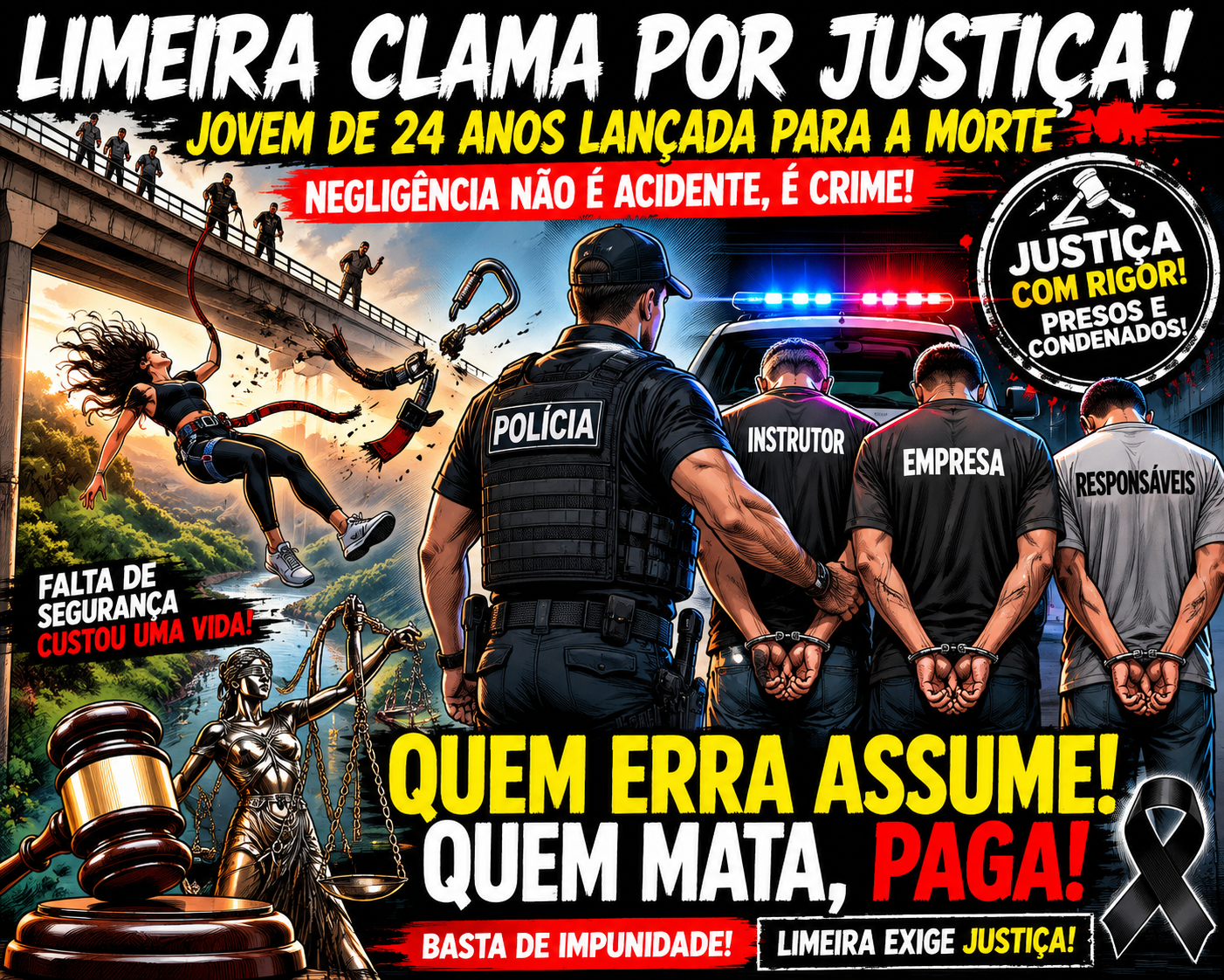 PRISÃO E CONDENAÇÃO: RESPONSÁVEIS POR MORTE EM SALTO EM LIMEIRA DEVEM PAGAR PELO CRIME
