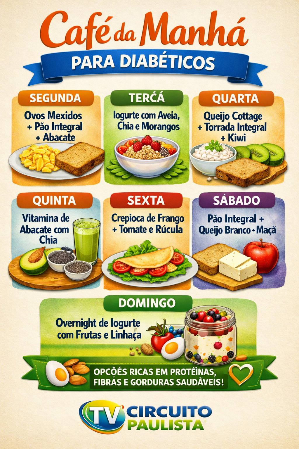 Café da manhã para diabéticos: quais são os melhores alimentos?