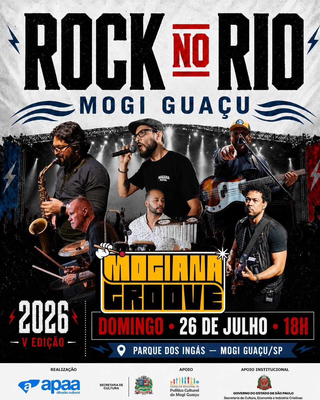 Rock no Rio Mogi Guaçu 2026 confirma atrações principais e estreia Palco Garagem para bandas iniciantes