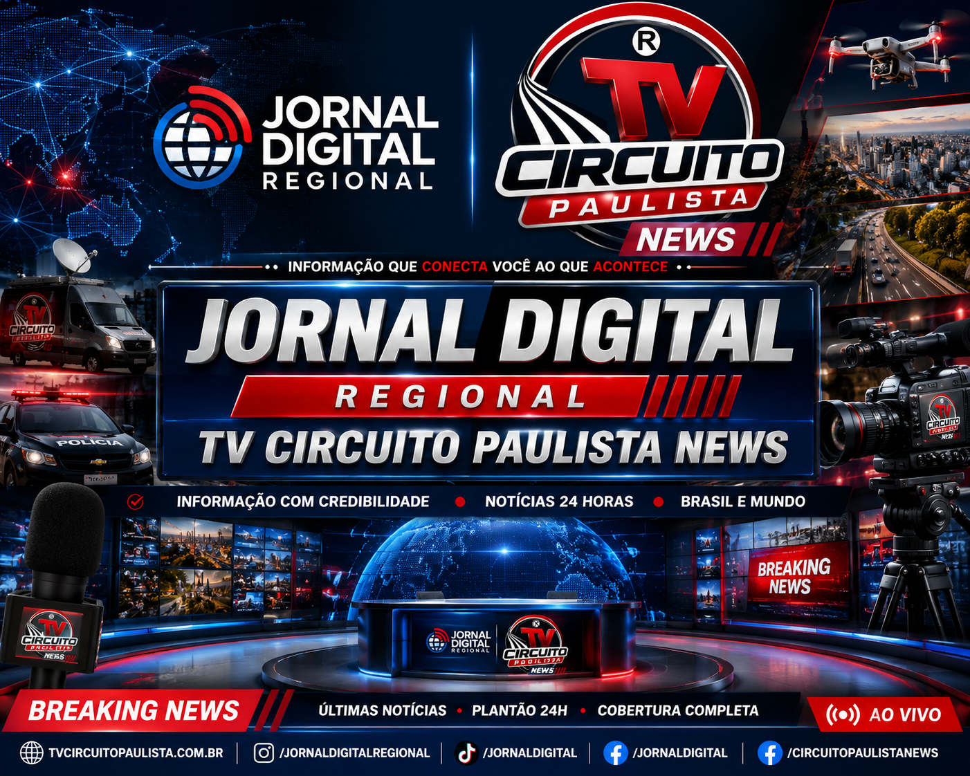 COMUNICADO OFICIAL DO GRUPO CIRCUITO PAULISTA DE COMUNICAÇÃO . O Grupo Circuito Paulista de Comunicação comunica ao mercado, aos parceiros comerciais, anunciantes e ao público em geral que as marcas TV Circuito Paulista, Jornal Digital do Brasil, RMC TV e Jaguariúna Country fazem parte de seu patrimônio empresarial.