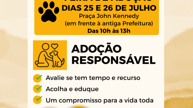 SERRA NEGRA – Feira de Adoção de Animais acontece nos dias 25 e 26 de julho em Serra Negra…