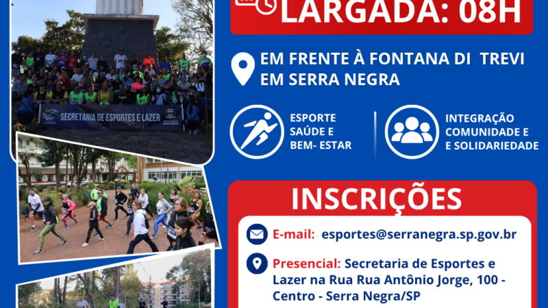SERRA NEGRA – 6º Desafio do Morro do Cristo será realizado em 30 de agosto e une esporte, saúde e solidariedade em Serra Negra .A Prefeitura de Serra Negra, por meio da Secretaria Municipal de Esportes e Lazer, promove no próximo dia 30 de agosto (domingo) o 6º Desafio do Morro do Cristo, evento que já faz parte do calendário esportivo do município e reúne atletas, corredores e praticantes de atividade física em um percurso que desafia os participantes até um dos principais cartões-postais da cidade.