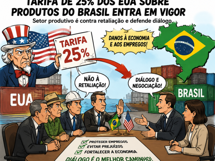 SETOR PRODUTIVO REJEITA RETALIAÇÃO DO BRASIL APÓS NOVA TARIFA DOS ESTADOS UNIDOS