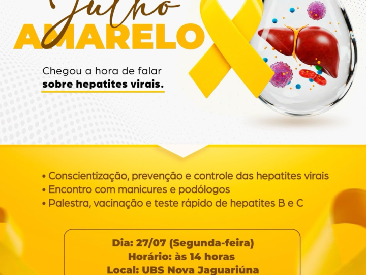 SAÚDE PROMOVE AÇÃO DE CONSCIENTIZAÇÃO, VACINAÇÃO E TESTES RÁPIDOS SOBRE HEPATITES VIRAIS NA UBS NOVA JAGUARIÚNA