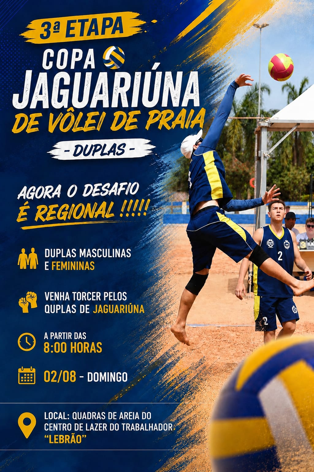 TV CIRCUITO PAULISTA – TERCEIRA ETAPA DA COPA JAGUARIÚNA DE VÔLEI DE PRAIA PARA DUPLAS ACONTECE NO DOMINGO