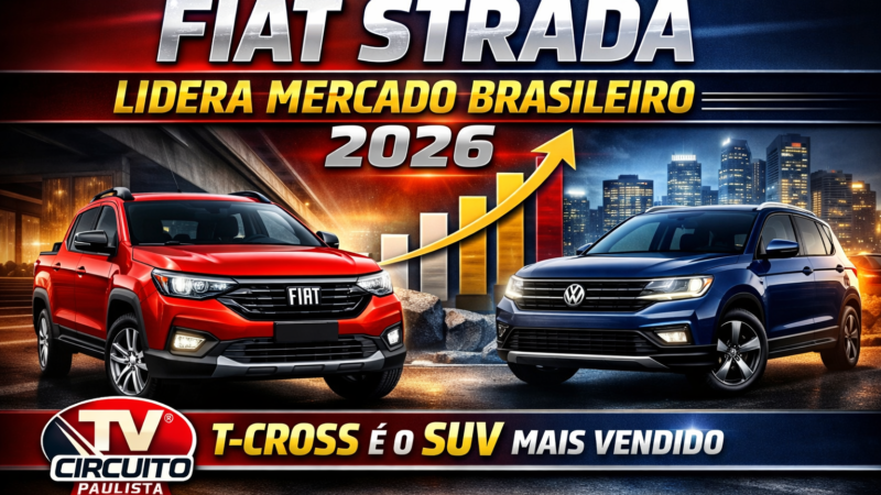 FIAT STRADA LIDERA O MERCADO BRASILEIRO; MODELOS DE BAIXO VOLUME OCUPAM A OUTRA PONTA DO RANKING
